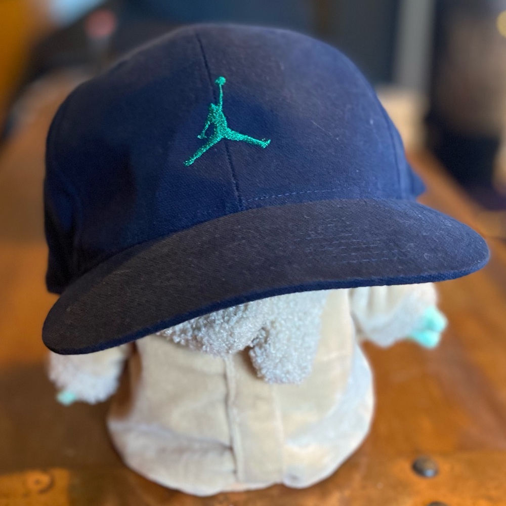 JORDAN Flexfit cap 🧢 Blue Hat w/Green Jumpman